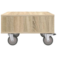 Produktbild för Sido bord med hjul Sonoma-ek 50,5 x 50 x 30 cm Konstruerat trä