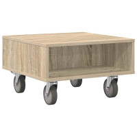 Produktbild för Sido bord med hjul Sonoma-ek 50,5 x 50 x 30 cm Konstruerat trä