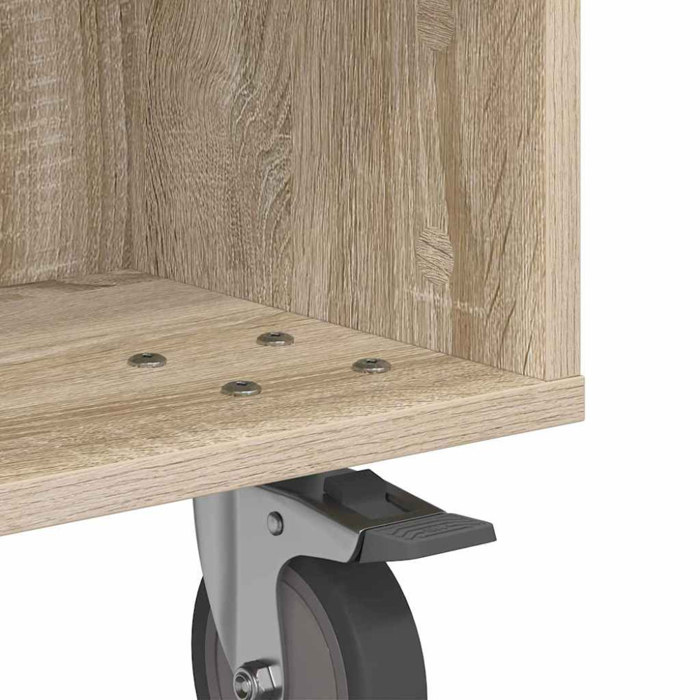 Produktbild för Sido bord med hjul Sonoma-ek 50,5 x 50 x 30 cm Konstruerat trä