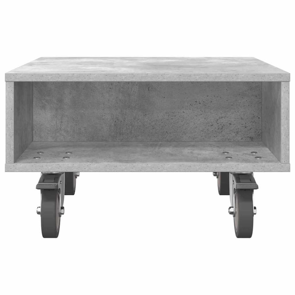 Produktbild för Sido bord med hjul Betonggrå 50,5 x 50 x 30 cm Konstruerat trä