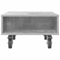 Produktbild för Sido bord med hjul Betonggrå 50,5 x 50 x 30 cm Konstruerat trä