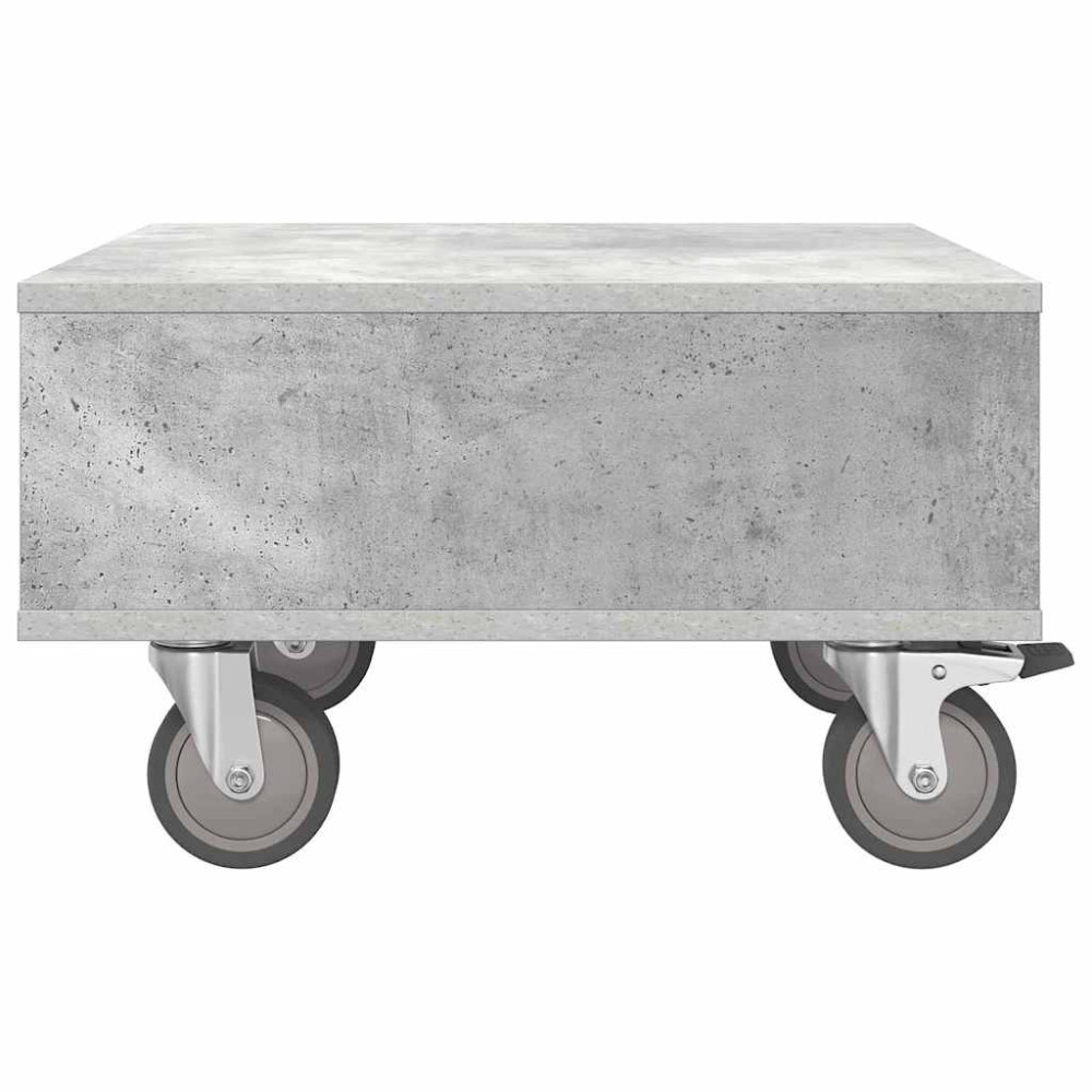 Produktbild för Sido bord med hjul Betonggrå 50,5 x 50 x 30 cm Konstruerat trä