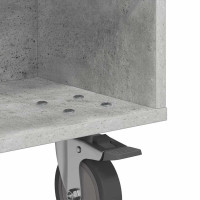 Produktbild för Sido bord med hjul Betonggrå 50,5 x 50 x 30 cm Konstruerat trä