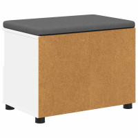 Produktbild för Hallbänk med kudde Vit 60 x 38 x 46 cm Konstruerat Trä och Tyg