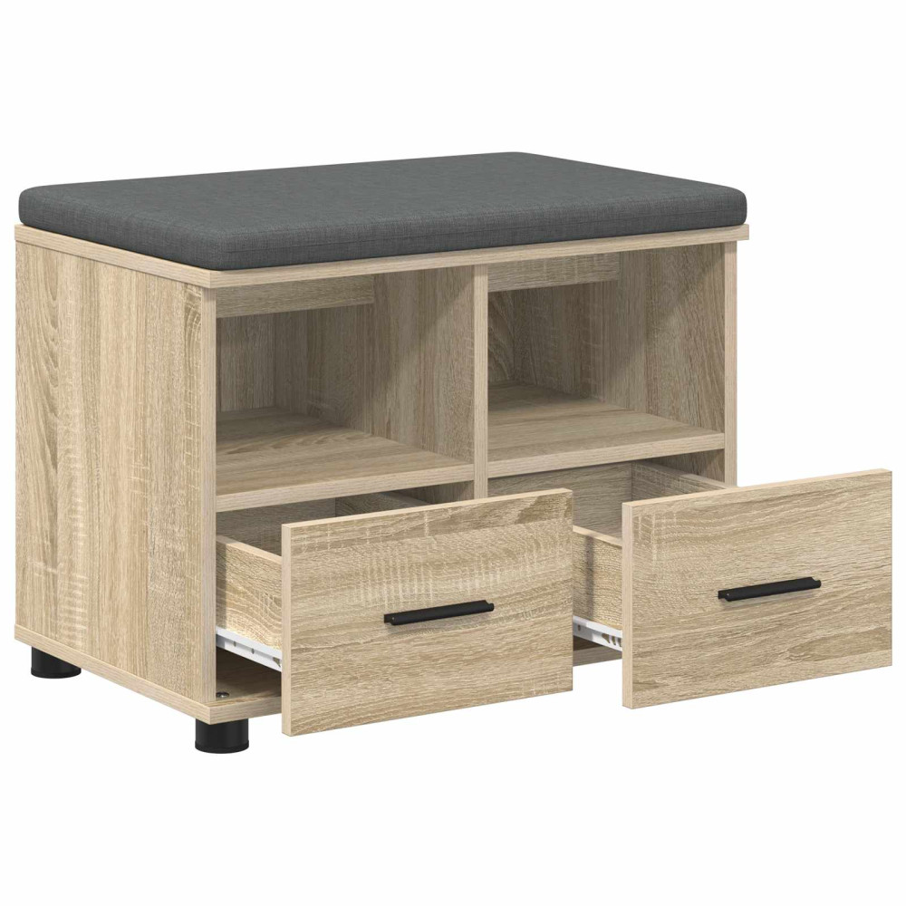 Produktbild för Hallbänk Sonoma-ek 60 x 38 x 46 cm Konstruerat Trä och Tyg