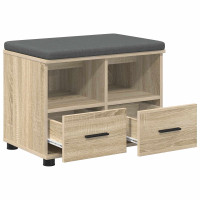 Produktbild för Hallbänk Sonoma-ek 60 x 38 x 46 cm Konstruerat Trä och Tyg
