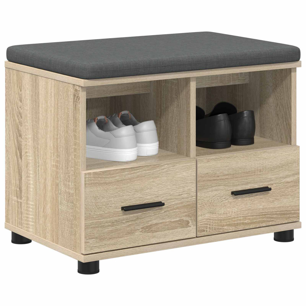 Produktbild för Hallbänk Sonoma-ek 60 x 38 x 46 cm Konstruerat Trä och Tyg