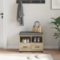 Produktbild för Hallbänk Sonoma-ek 60 x 38 x 46 cm Konstruerat Trä och Tyg