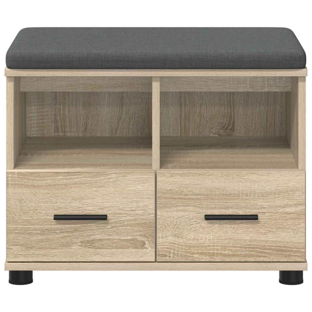 Produktbild för Hallbänk Sonoma-ek 60 x 38 x 46 cm Konstruerat Trä och Tyg