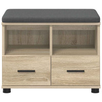 Produktbild för Hallbänk Sonoma-ek 60 x 38 x 46 cm Konstruerat Trä och Tyg