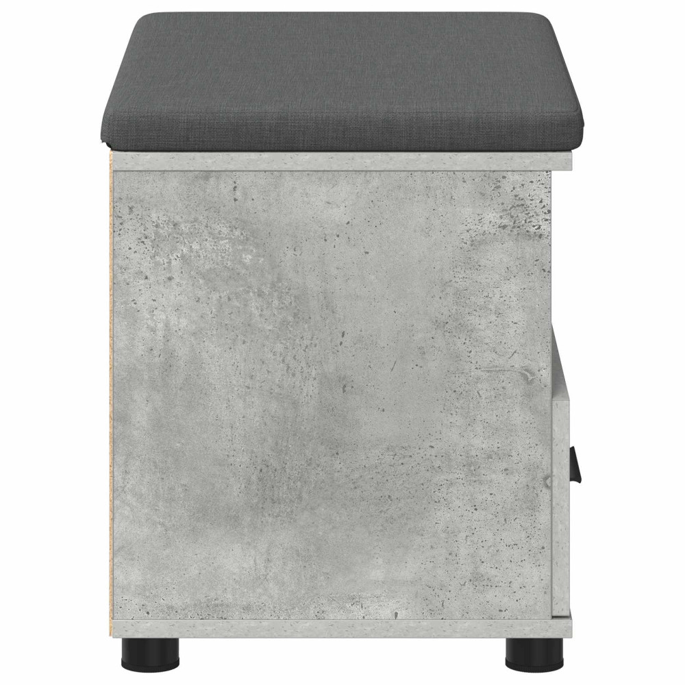 Produktbild för Hallbänk BetongGrå 60 x 38 x 46 cm Konstruerat Trä och Tyg