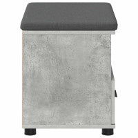 Produktbild för Hallbänk BetongGrå 60 x 38 x 46 cm Konstruerat Trä och Tyg