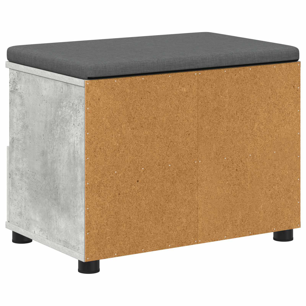 Produktbild för Hallbänk BetongGrå 60 x 38 x 46 cm Konstruerat Trä och Tyg