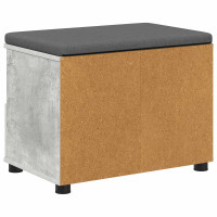Produktbild för Hallbänk BetongGrå 60 x 38 x 46 cm Konstruerat Trä och Tyg