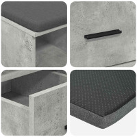 Produktbild för Hallbänk BetongGrå 60 x 38 x 46 cm Konstruerat Trä och Tyg