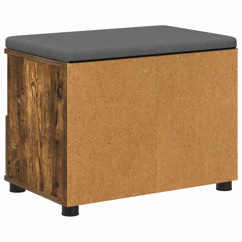 Produktbild för Hallbänk Rökt Ek 60 x 38 x 46 cm Konstruerat Trä och Tyg