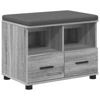 Produktbild för Hallbänk Grå Sonoma 60 x 38 x 46 cm Konstruerat Trä och Tyg