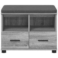 Produktbild för Hallbänk Grå Sonoma 60 x 38 x 46 cm Konstruerat Trä och Tyg
