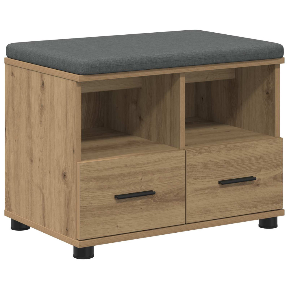 Produktbild för Hallbänk Artisan Ek 60 x 38 x 46 cm Konstruerat Trä och Tyg