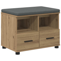 Produktbild för Hallbänk Artisan Ek 60 x 38 x 46 cm Konstruerat Trä och Tyg
