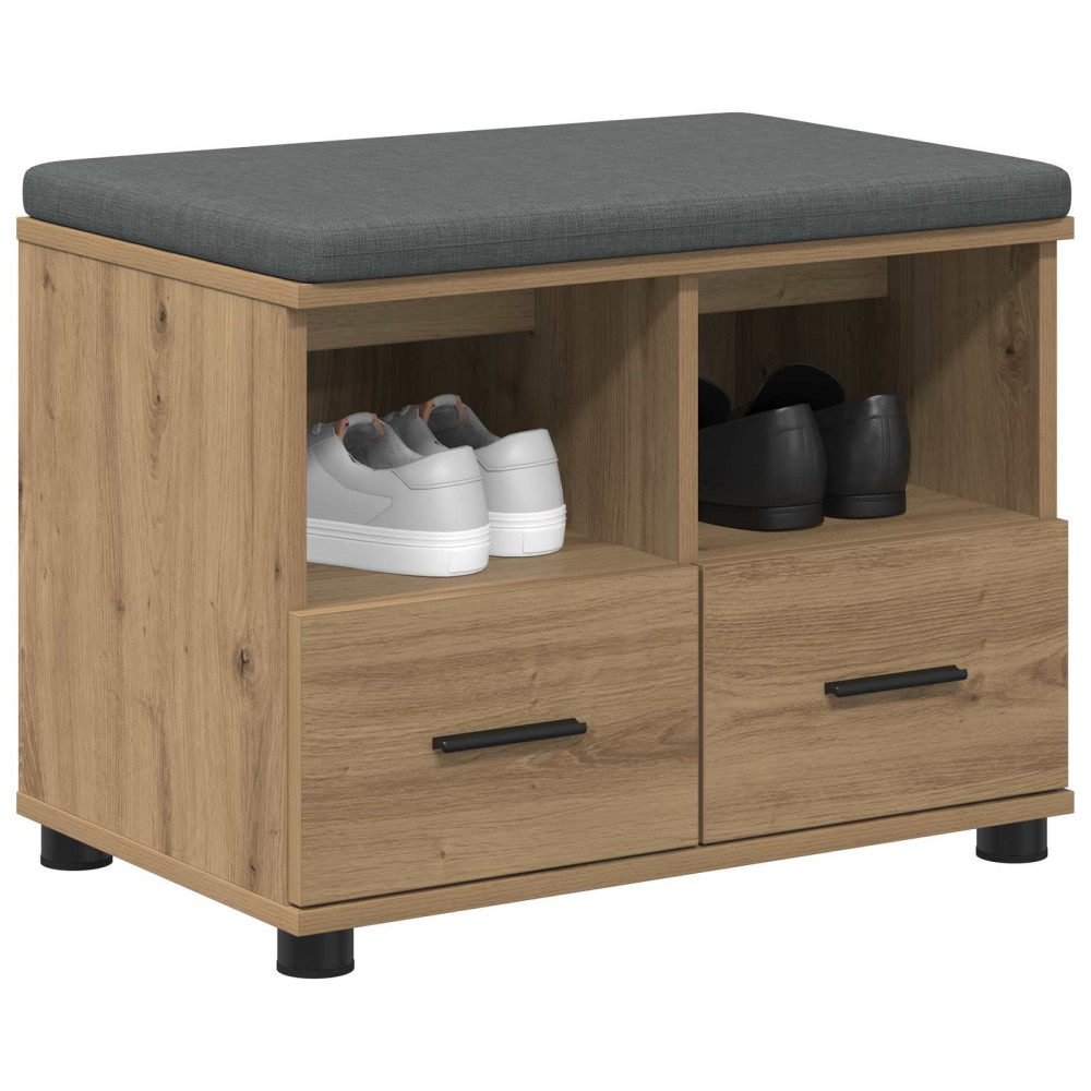 Produktbild för Hallbänk Artisan Ek 60 x 38 x 46 cm Konstruerat Trä och Tyg
