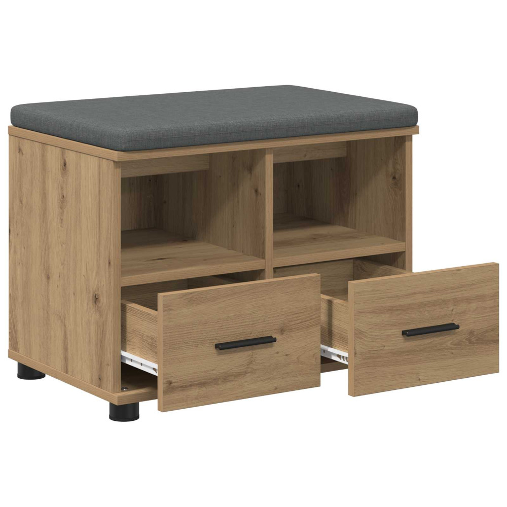 Produktbild för Hallbänk Artisan Ek 60 x 38 x 46 cm Konstruerat Trä och Tyg