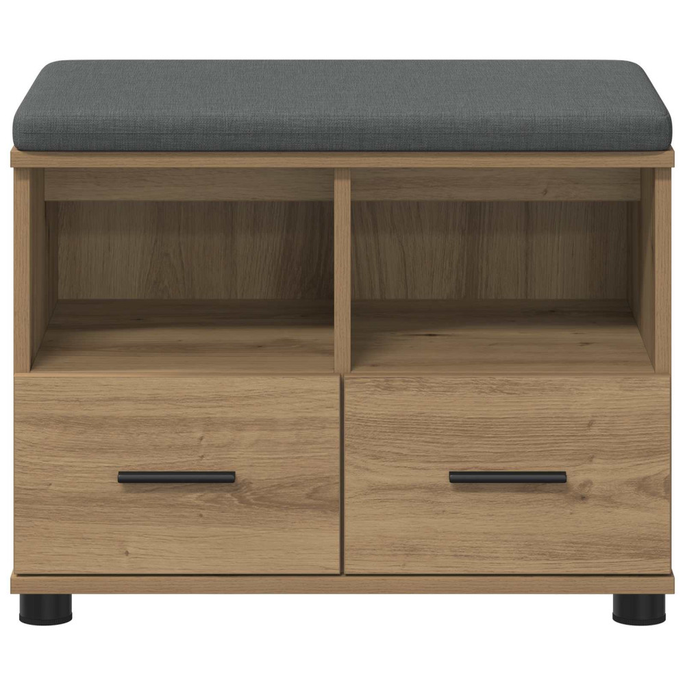 Produktbild för Hallbänk Artisan Ek 60 x 38 x 46 cm Konstruerat Trä och Tyg