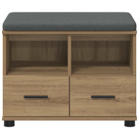 Produktbild för Hallbänk Artisan Ek 60 x 38 x 46 cm Konstruerat Trä och Tyg