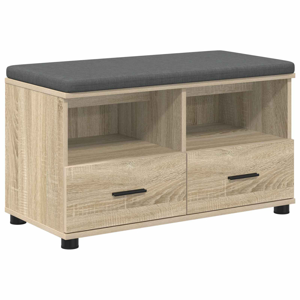 Produktbild för Hallbänk Sonoma-ek 80 x 38 x 46 cm Konstruerat Trä och Tyg