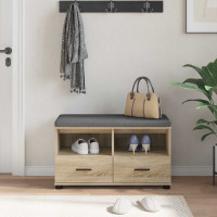 Produktbild för Hallbänk Sonoma-ek 80 x 38 x 46 cm Konstruerat Trä och Tyg