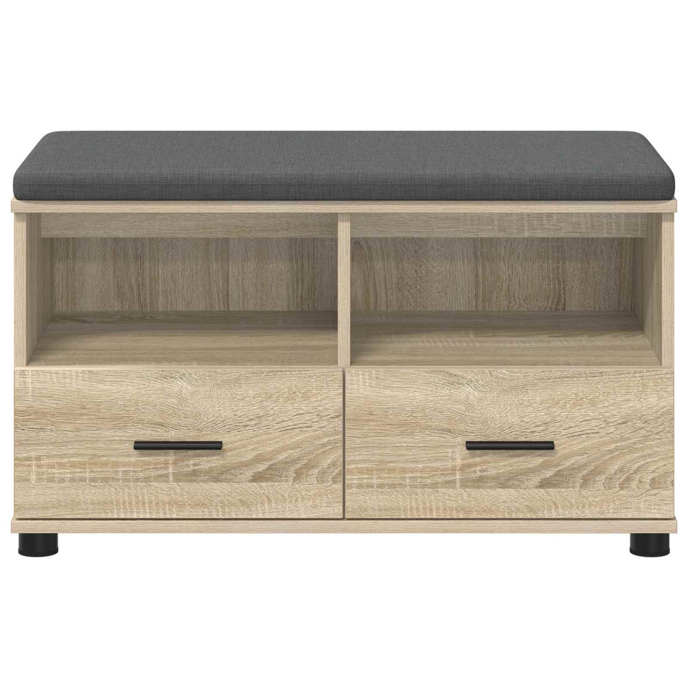 Produktbild för Hallbänk Sonoma-ek 80 x 38 x 46 cm Konstruerat Trä och Tyg