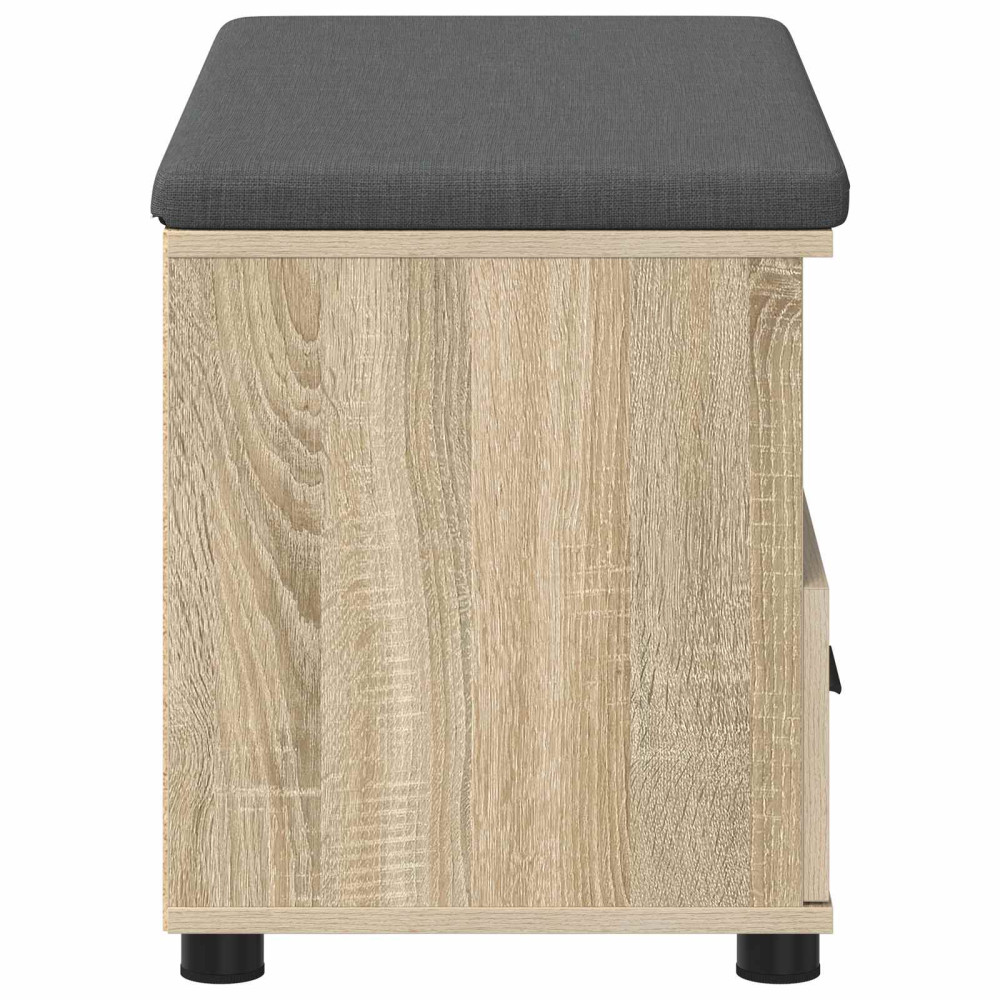 Produktbild för Hallbänk Sonoma-ek 80 x 38 x 46 cm Konstruerat Trä och Tyg