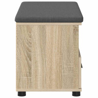 Produktbild för Hallbänk Sonoma-ek 80 x 38 x 46 cm Konstruerat Trä och Tyg