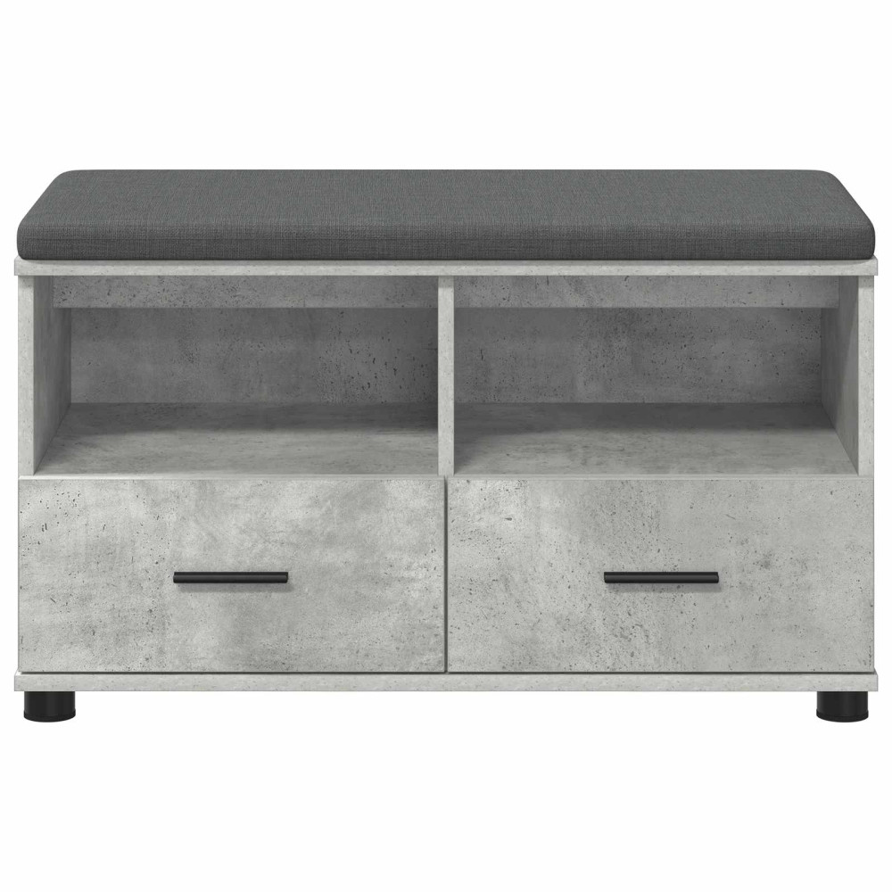Produktbild för Hallbänk BetongGrå 80 x 38 x 46 cm Konstruerat Trä och Tyg