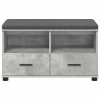Produktbild för Hallbänk BetongGrå 80 x 38 x 46 cm Konstruerat Trä och Tyg