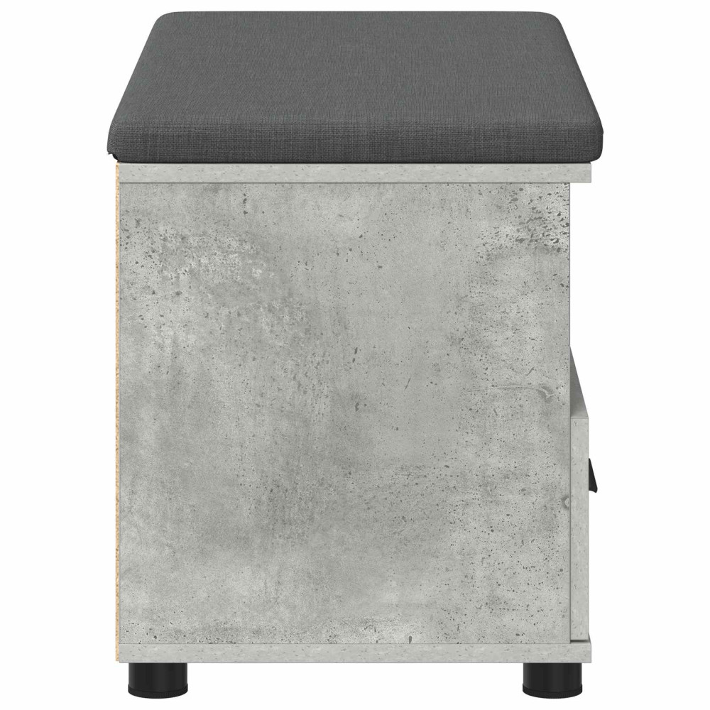 Produktbild för Hallbänk BetongGrå 80 x 38 x 46 cm Konstruerat Trä och Tyg