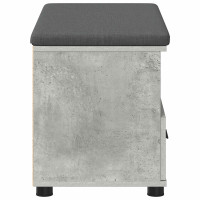 Produktbild för Hallbänk BetongGrå 80 x 38 x 46 cm Konstruerat Trä och Tyg