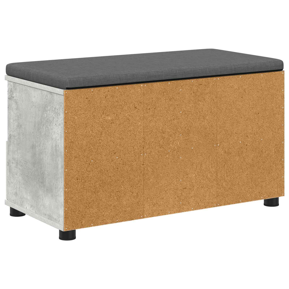 Produktbild för Hallbänk BetongGrå 80 x 38 x 46 cm Konstruerat Trä och Tyg