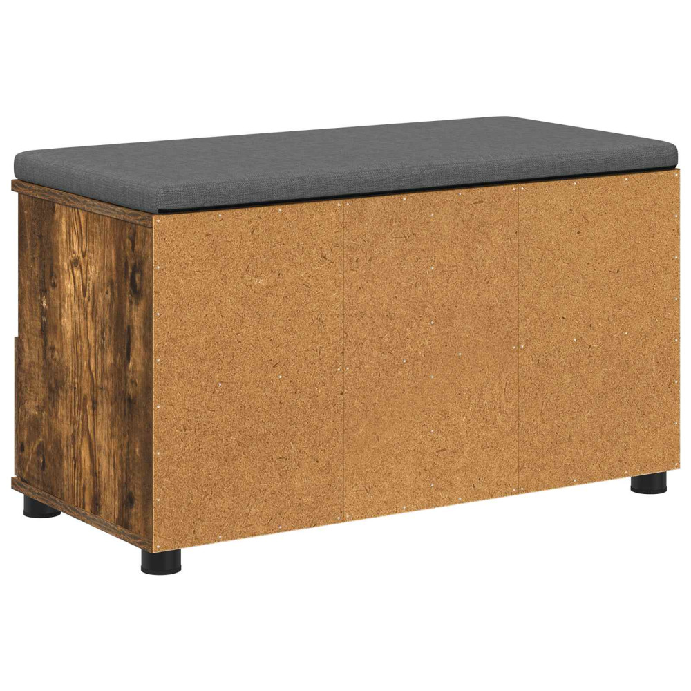 Produktbild för Hallbänk Rökt Ek 80 x 38 x 46 cm Konstruerat Trä och Tyg