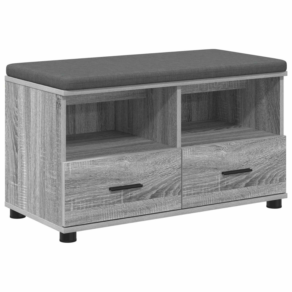 Produktbild för Hallbänk Grå Sonoma 80 x 38 x 46 cm Konstruerat Trä och Tyg