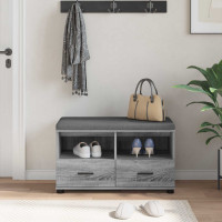 Produktbild för Hallbänk Grå Sonoma 80 x 38 x 46 cm Konstruerat Trä och Tyg