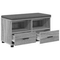 Produktbild för Hallbänk Grå Sonoma 80 x 38 x 46 cm Konstruerat Trä och Tyg