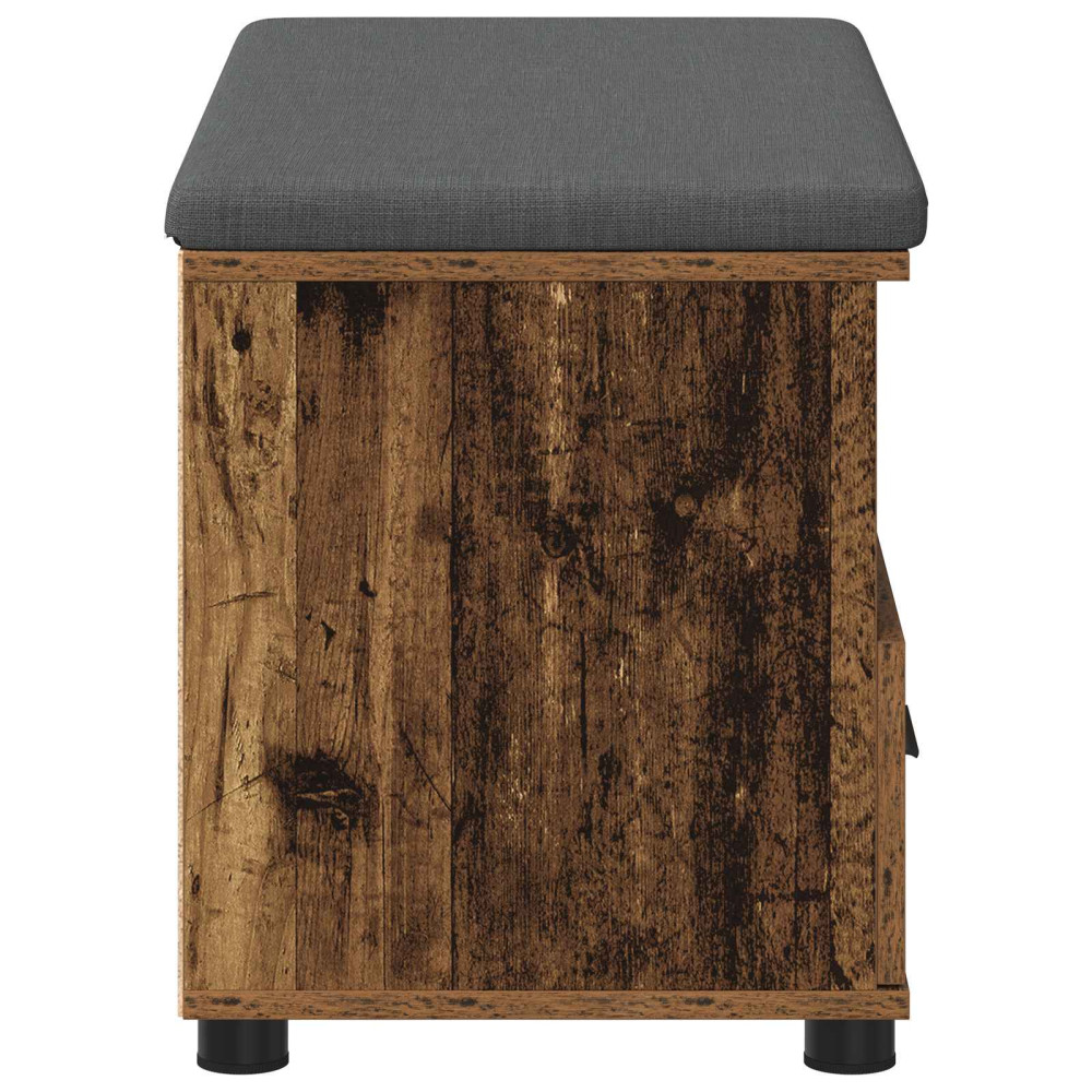 Produktbild för Hallbänk Gammalt trä 80 x 38 x 46 cm Konstruerat Trä och Tyg