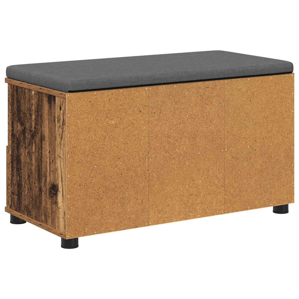 Produktbild för Hallbänk Gammalt trä 80 x 38 x 46 cm Konstruerat Trä och Tyg