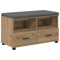 Produktbild för Hallbänk Artisan Ek 80 x 38 x 46 cm Konstruerat Trä och Tyg