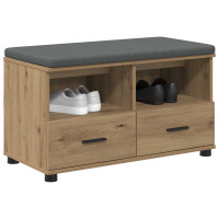Produktbild för Hallbänk Artisan Ek 80 x 38 x 46 cm Konstruerat Trä och Tyg
