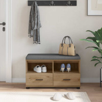 Produktbild för Hallbänk Artisan Ek 80 x 38 x 46 cm Konstruerat Trä och Tyg