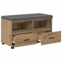 Produktbild för Hallbänk Artisan Ek 80 x 38 x 46 cm Konstruerat Trä och Tyg