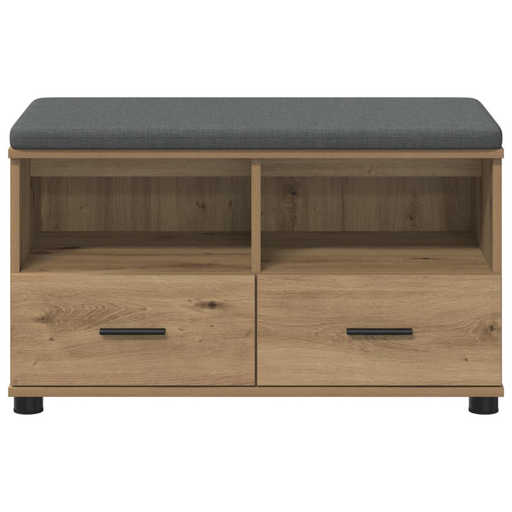Produktbild för Hallbänk Artisan Ek 80 x 38 x 46 cm Konstruerat Trä och Tyg
