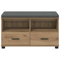 Produktbild för Hallbänk Artisan Ek 80 x 38 x 46 cm Konstruerat Trä och Tyg